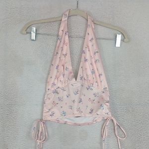 💜5‎ for $15💜 Princess Polly Women's Pink Floral Coquette Crop Top Size 0